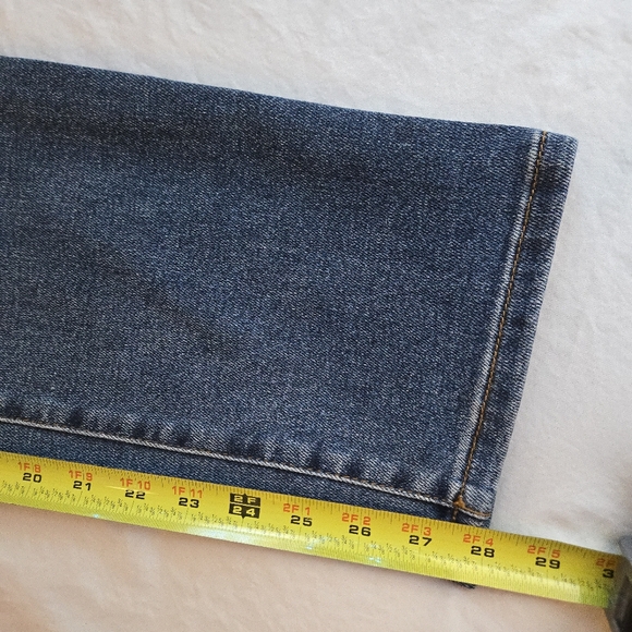 Evereve The Ever Straight High Rise Fit Medium Blue Denim Wash Stretch - Picture 4 of 10